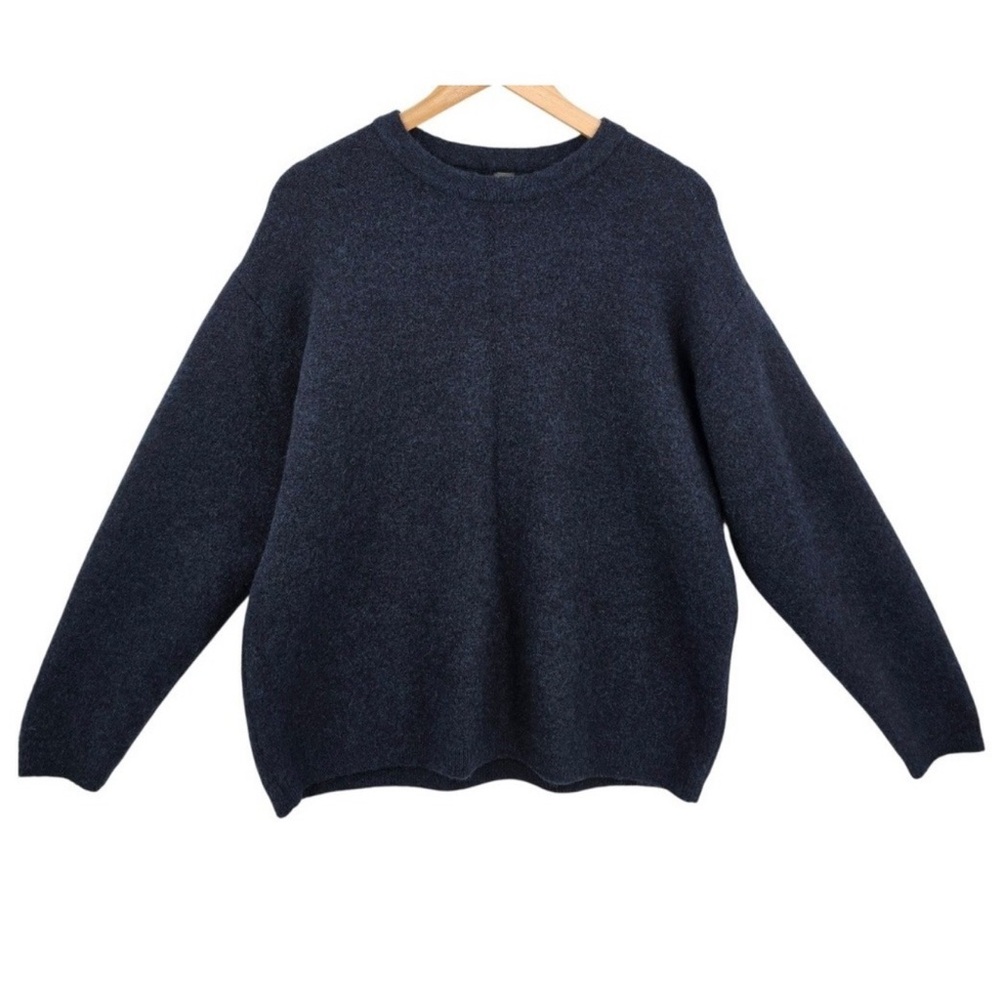 Lululemon Mens L Alpaca Wool Blend Crewneck Sweater in Heathered True Navy